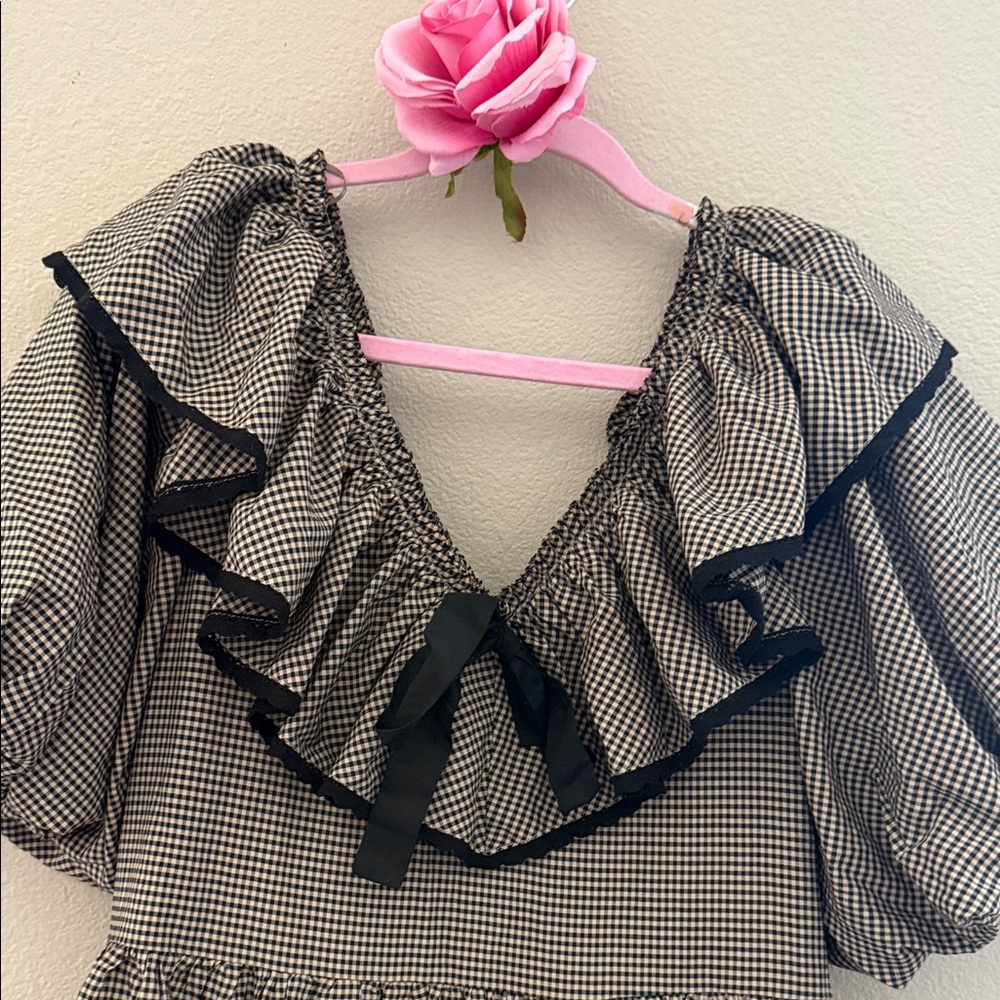 Gingham Ruffle Dress - Picture 4 of 5